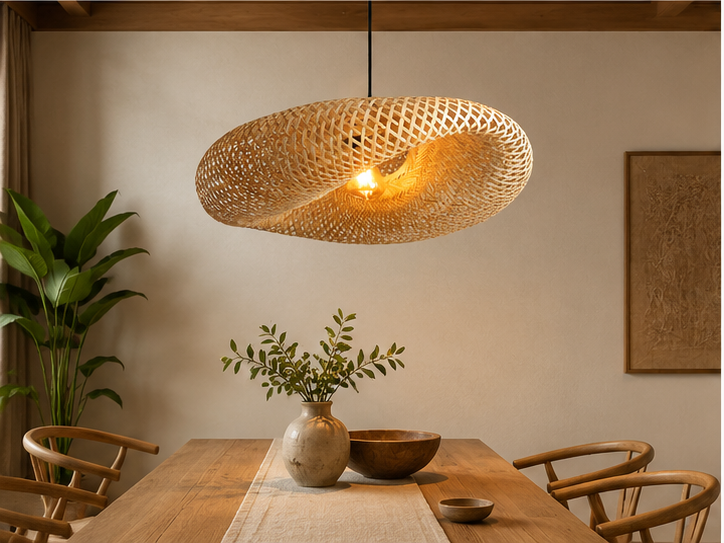 Trendytix Infinity Weave Handcrafted Bamboo Pendant Lamp - 20 inch