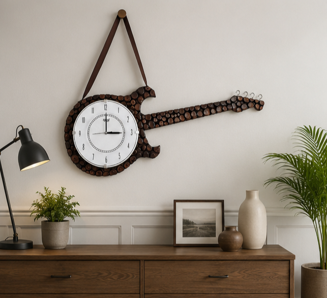 Melody Wood Handcrafted Wooden Clock