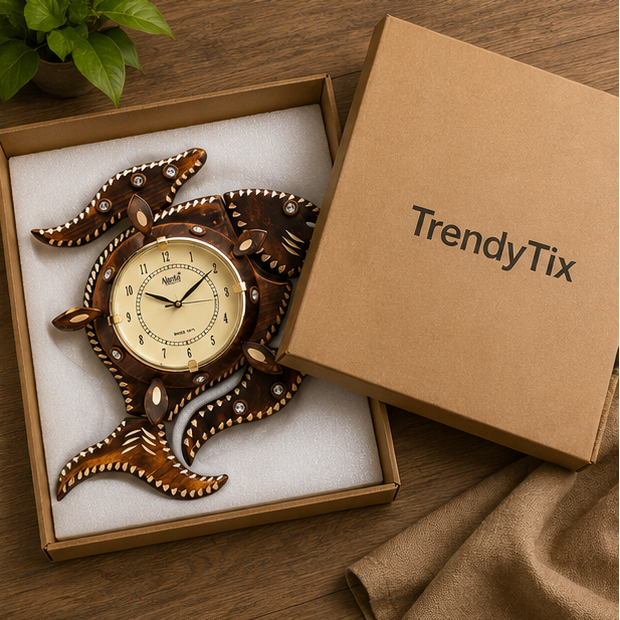 River Catch Handcrafted Wooden Clock