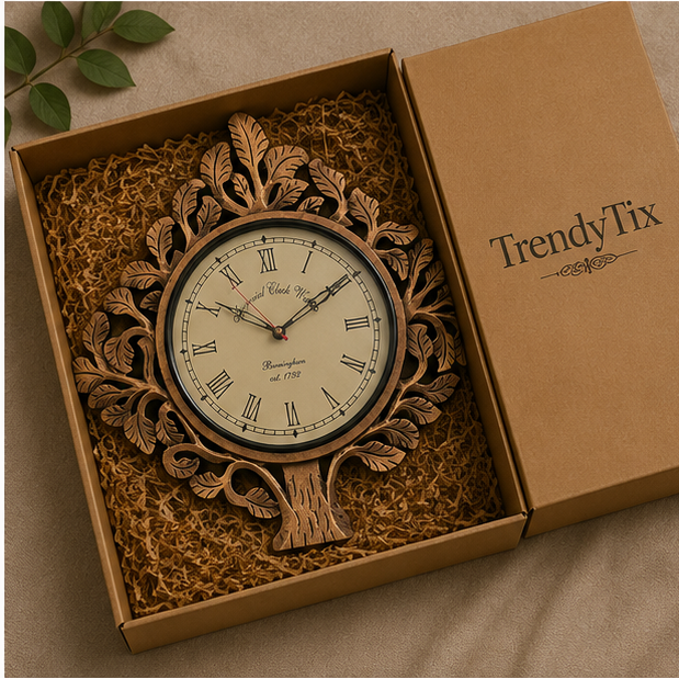 Life Tree Handcrafted Wooden Clock