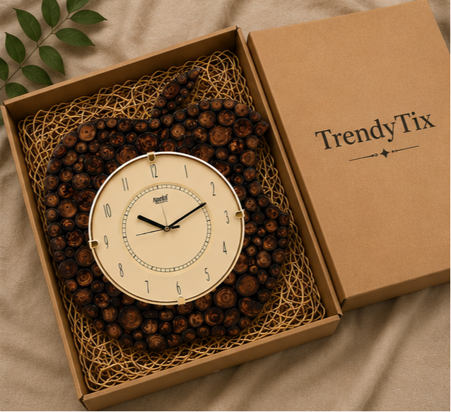 Orchard Glow Handcrafted Wooden Clock