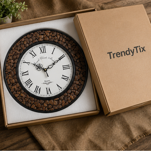 Stone Crest Handcrafted Wooden Clock