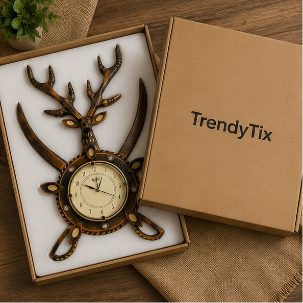 Majestic Deer Handcrafted Wooden Clock