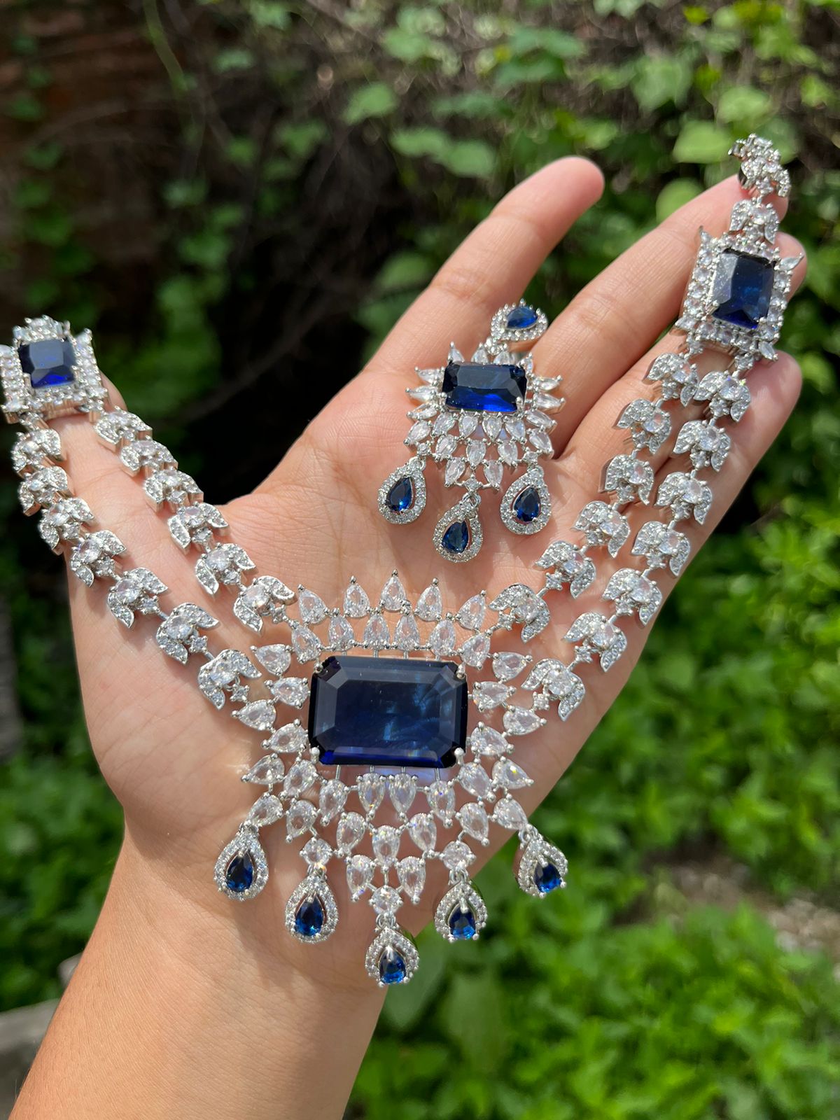 Premium Handcrafted American Diamond Necklace Set - Celebrity Style