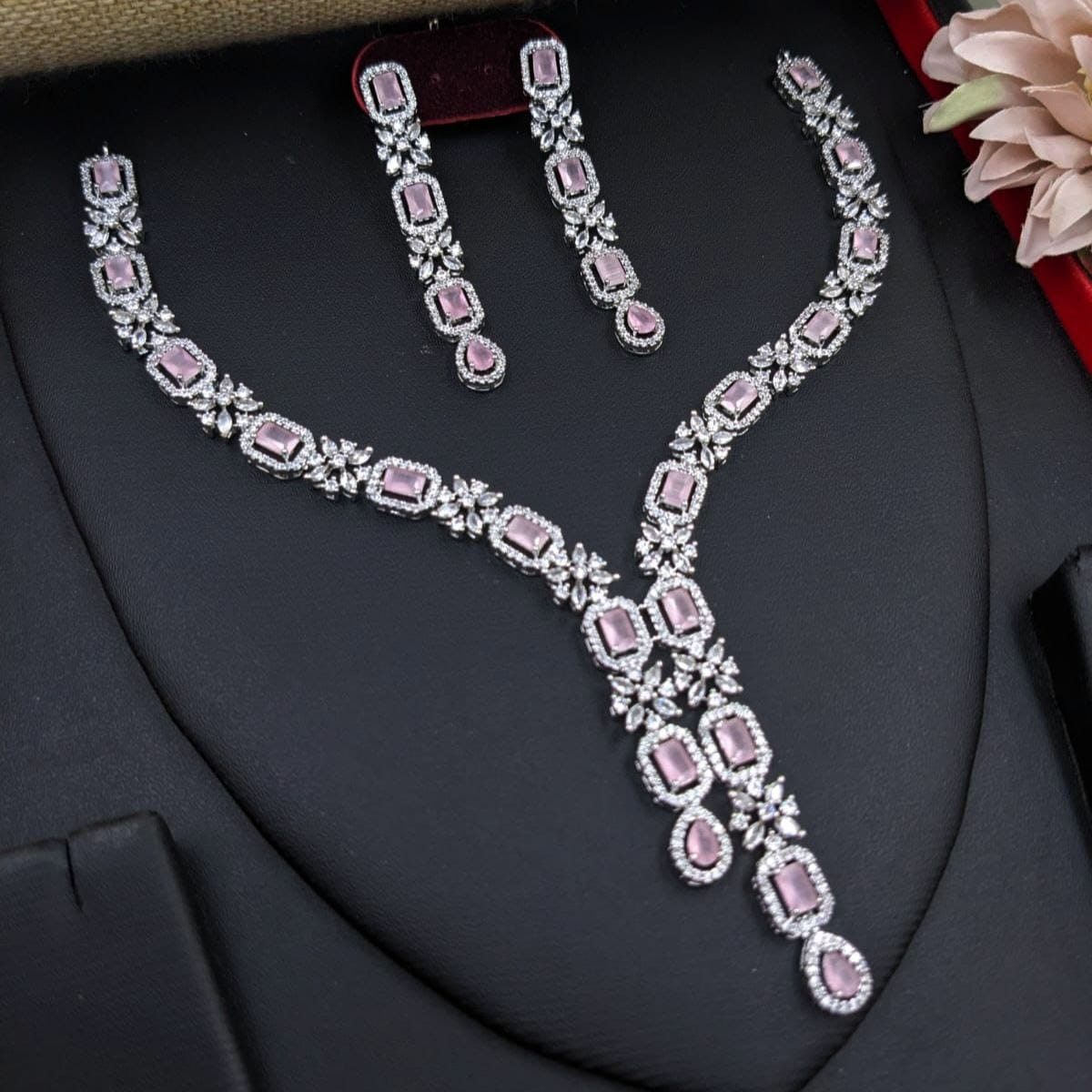 Trendy Premium Handcrafted AD Necklace Set - Celebrity Style