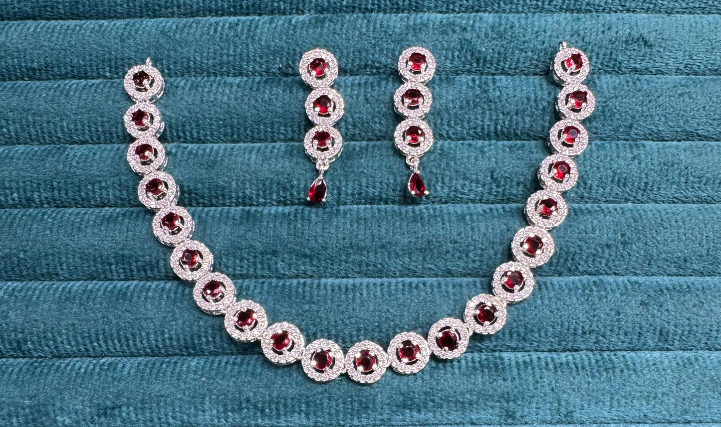 Trendy Premium Handcrafted AD Necklace Set