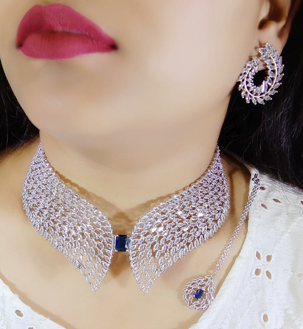 Trendy Premium Handcrafted AD Necklace Set