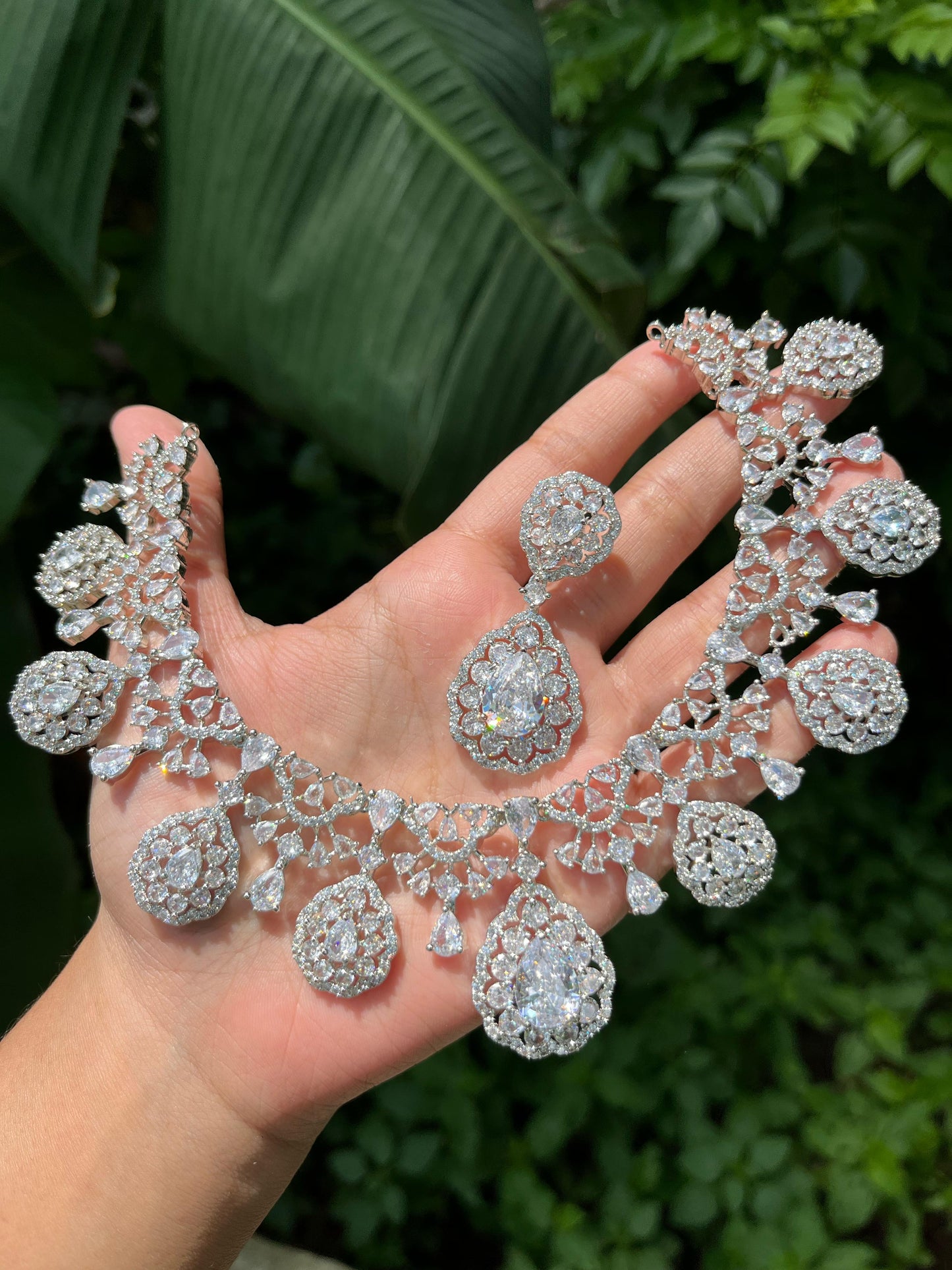 Trendy Premium Handcrafted AD Necklace Set - Celebrity Style