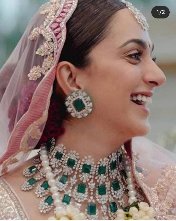 Kiara Advani Inspired Veshakart Premium Handcrafted American Diamond Necklace Set