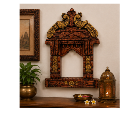 Royal Peacock Handcrafted Wooden Jharokha
