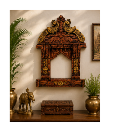 Royal Peacock Handcrafted Wooden Jharokha