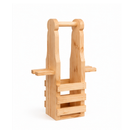 Trendytix Handcrafted Wooden Bottle & Glass Holder – 1 Bottle & 2 Glass Stand