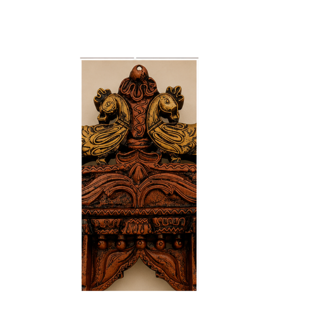 Royal Peacock Handcrafted Wooden Jharokha