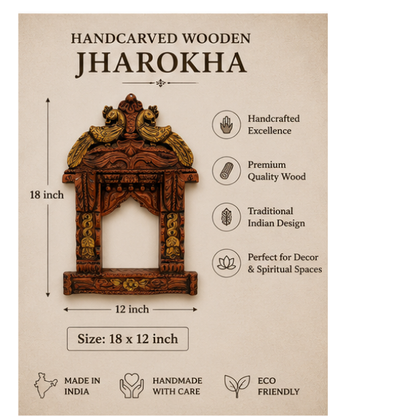 Royal Peacock Handcrafted Wooden Jharokha