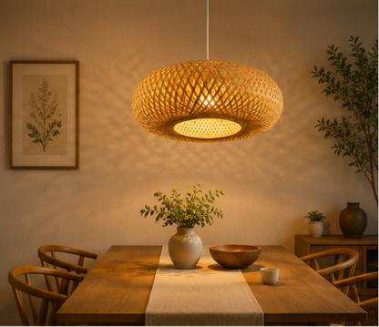 Trendytix Halo Bowl Handcrafted Bamboo Pendant Lamp