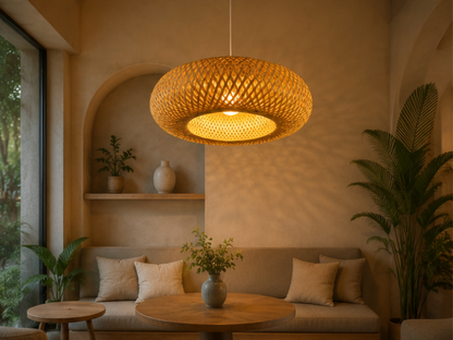 Trendytix Halo Bowl Handcrafted Bamboo Pendant Lamp