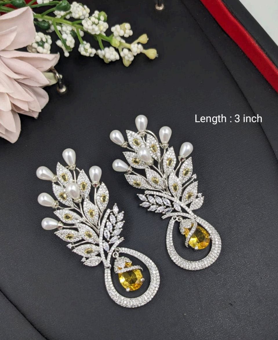 Veshakart Premium American Diamond Handcrafted Earrings