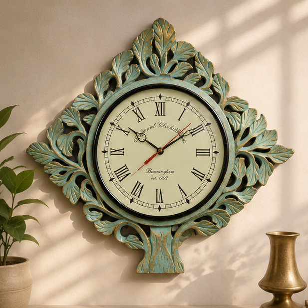 Aurelia Leaf Tree Wooden Handcrafted Wall Clock