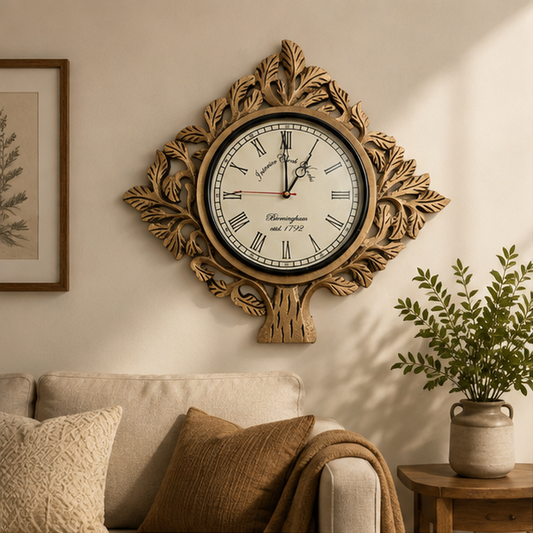 Royal Leaf Tree Wooden Handcrafted Wall Clock