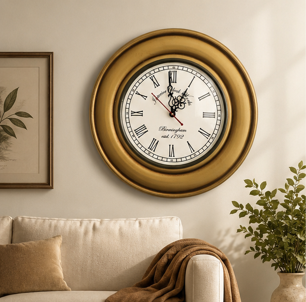 Classic Imperial Teak Wood Wooden Handcrafted Wall Clock