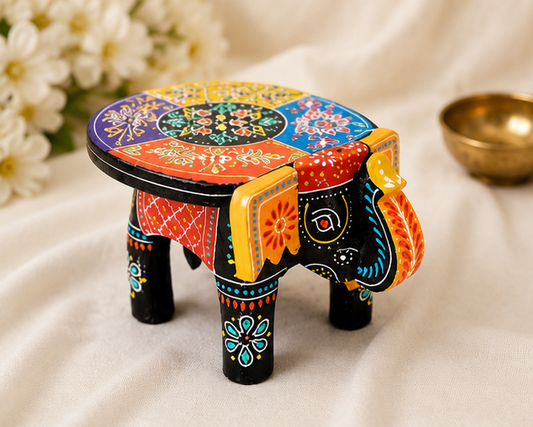 Handcrafted & Hand Painted Heritage Elephant - black