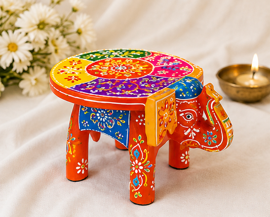 Handcrafted & Hand Painted Heritage Elephant - multicolour