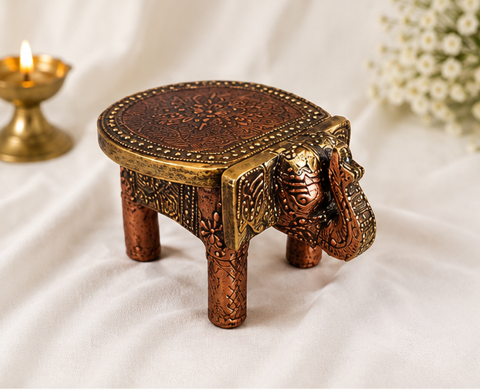 Handcrafted & Hand Painted Heritage Elephant - copper