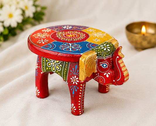 Handcrafted & Hand Painted Heritage Elephant - multicolour