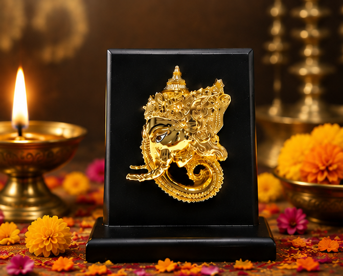 24K Gold Plated Ganesha Idol