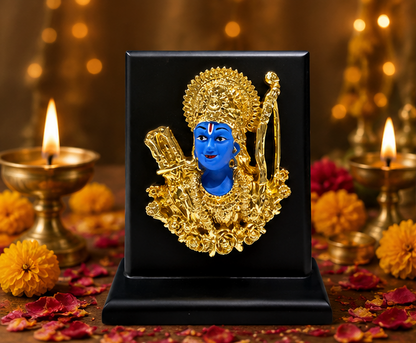 24K Gold Plated Lord Ram Idol Shyam Colour