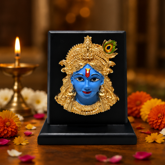 24K Gold Plated Lord Krishna Idol Shyam Colour