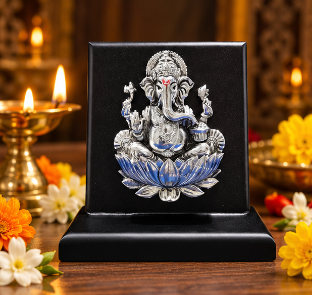 999 Silver Plated Ganesha Ji  Idol