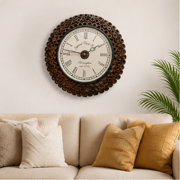 Rustic Heritage Wooden Teak Wood Handcrafted Wall Clock