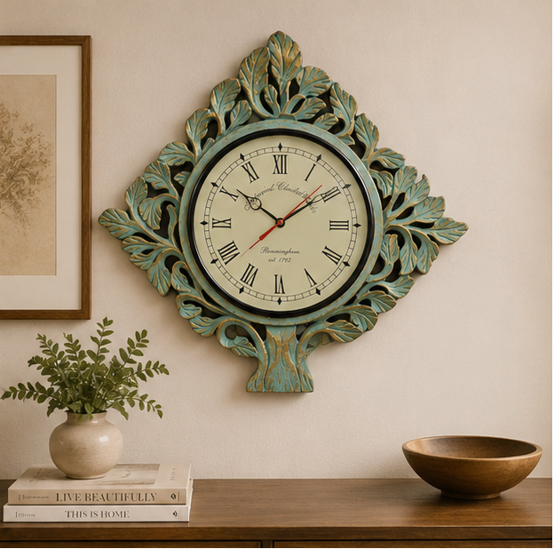 Aurelia Leaf Tree Wooden Handcrafted Wall Clock