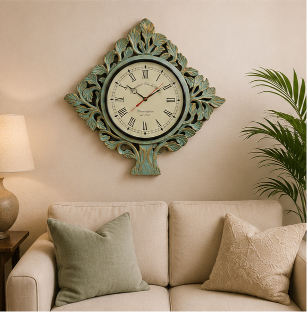 Aurelia Leaf Tree Wooden Handcrafted Wall Clock