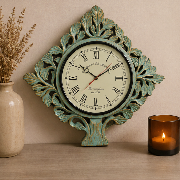Aurelia Leaf Tree Wooden Handcrafted Wall Clock