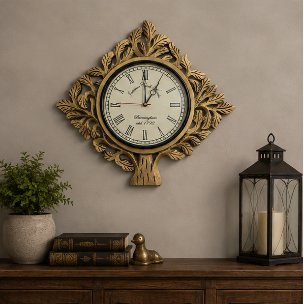 Royal Leaf Tree Wooden Handcrafted Wall Clock