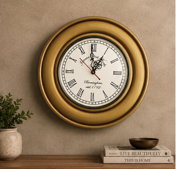 Classic Imperial Teak Wood Wooden Handcrafted Wall Clock