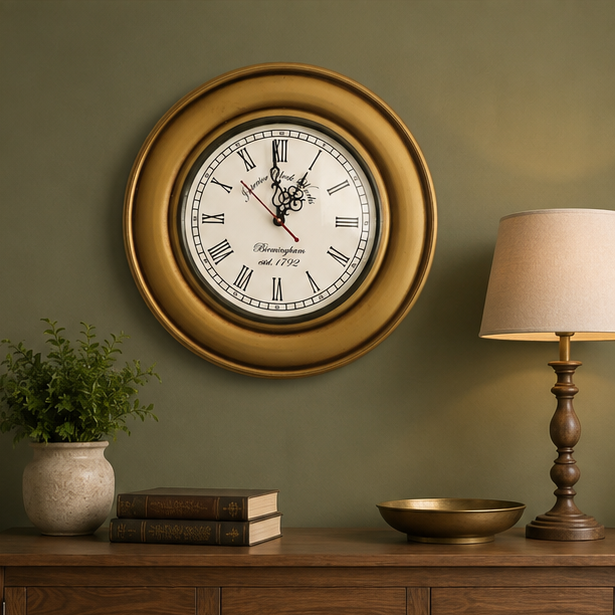 Classic Imperial Teak Wood Wooden Handcrafted Wall Clock