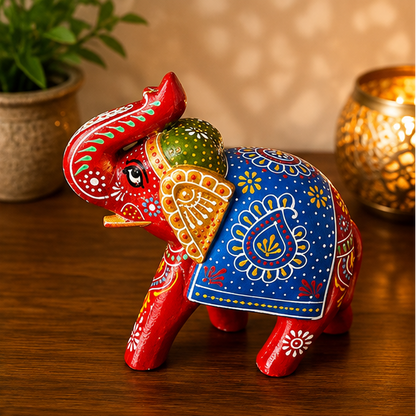 Handcrafted & Hand PaintedHeritage Elephant - Blue