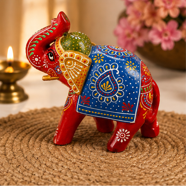 Handcrafted & Hand PaintedHeritage Elephant - Blue