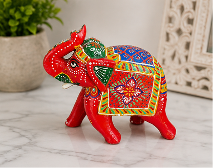 Handcrafted & Hand Painted Heritage Elephant - Red
