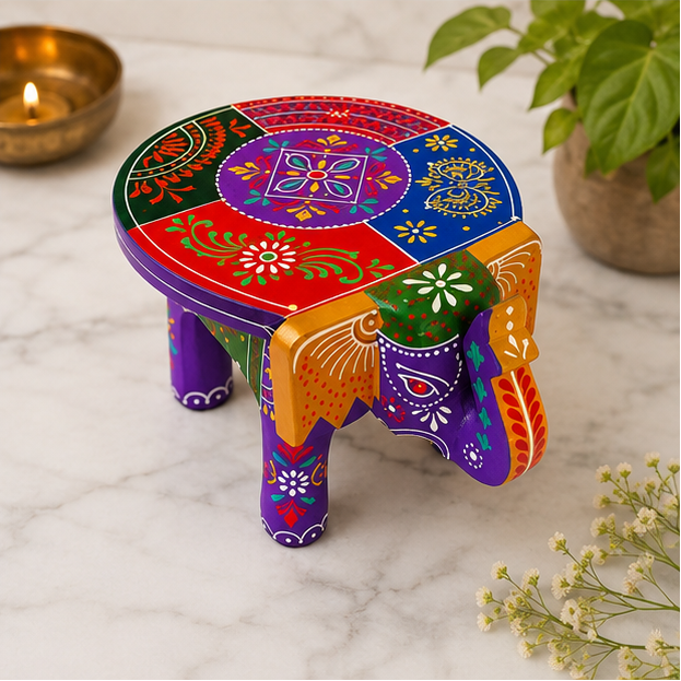 Handcrafted & Hand Painted Heritage Elephant - violet