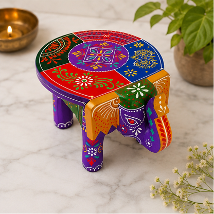 Handcrafted & Hand Painted Heritage Elephant - violet