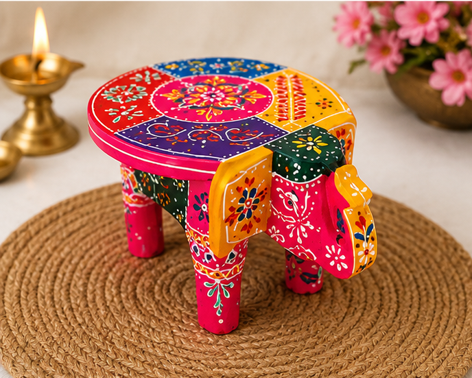 Handcrafted & Hand Painted Heritage Elephant - pink