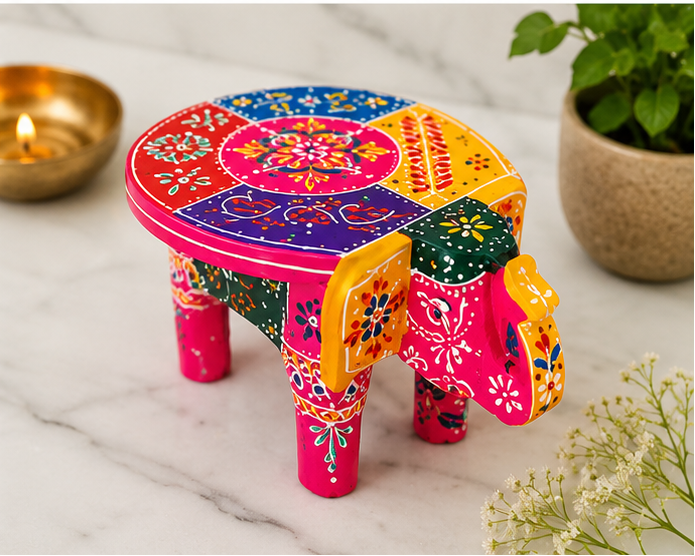 Handcrafted & Hand Painted Heritage Elephant - pink
