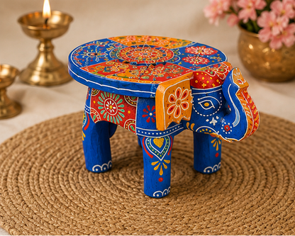 Handcrafted & Hand Painted Heritage Elephant - blue