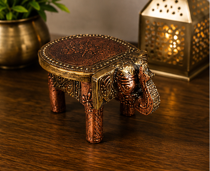 Handcrafted & Hand Painted Heritage Elephant - copper