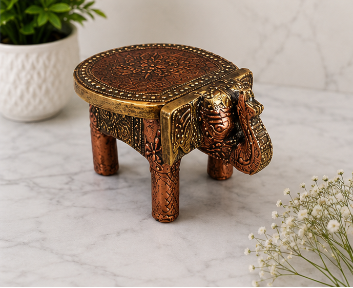 Handcrafted & Hand Painted Heritage Elephant - copper