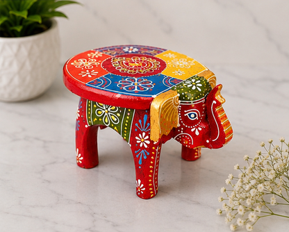 Handcrafted & Hand Painted Heritage Elephant - multicolour